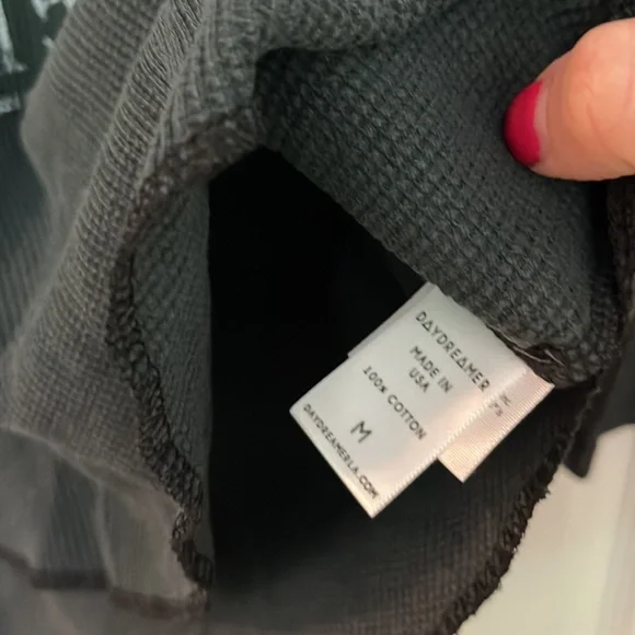 Daydreamer LA Ramones Crest Notch Neck Thermal Tee Size Medium - Picture 6 of 8